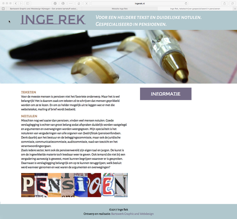 bartswerk website ingerek.nl